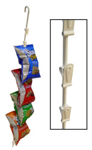 2 Gray w/price tag Hanging Clip Strip Rack Snack Potato Chip Display 12 Hook