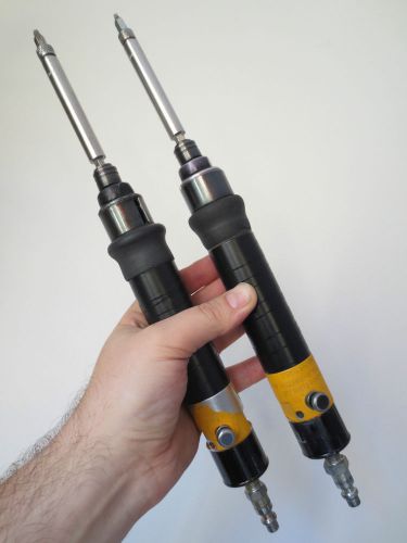 Lot 2 atlas copco lum12 pr3 air drill inline pneumatic screwdrivers 1000rpm 1/4&#034; for sale