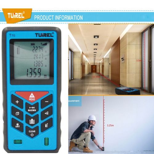 Brand Tuirel T70 Laser Distance Meter Range Finder Measure 70m/229ft/2755in