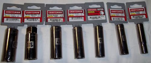 Craftsman 3/8 inch drive deep sockets, 6 and 12 point, 7 metric sockets__1159/12