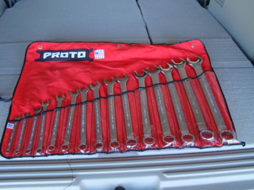 Brand new proto j1200fasd  15 piece 12 point combination wrench set satin for sale
