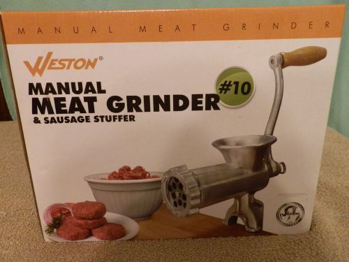 Weston #10 manual meat grinder &amp; sausage deer meat stuffer hand grind any meat for sale