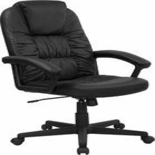 Flash Furniture BT-983-BK-GG High Back Black Leather Executive Swivel Office Cha