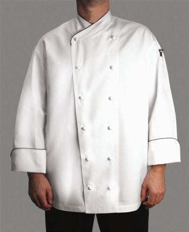 Chef Revival Corporate Jacket With Black Piping Poly Cotton J008-m