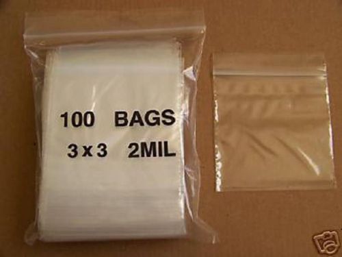 PLASTIC BAG 3x3 zip lock clear small item poly bags 100
