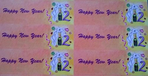 70 x Happy New Year Stickers for Invitations Christmas Cards Invoices