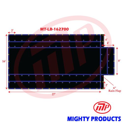 Flatbed Truck Tarp - Lighty Weight Lumber Tarp 4&#039; droop -16x27  (MT-LB-LW1627)