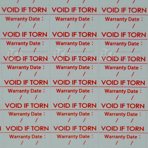10pcs of Warranty Fragile Sticker, 10*20mm rectangle ,&#034;void if torn&#034; with date