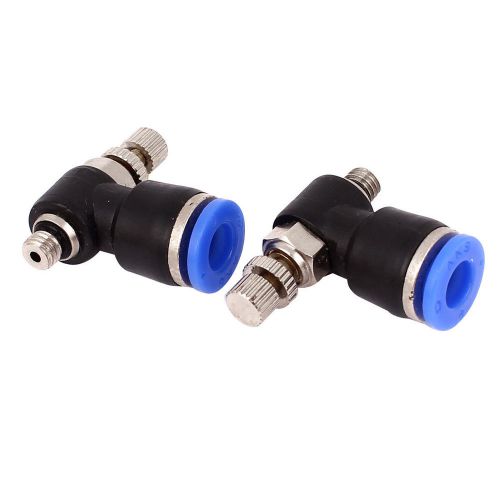 Pneumatic 6mm to 5mm Male Thread One Touch Tube Speed Control Valve 2 Pcs