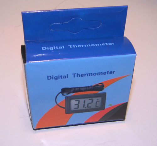 DIGITAL THERMOMETER... NEW IN BOX.... TEMP PROBE.... PANEL MOUNT... NEW... NEW..