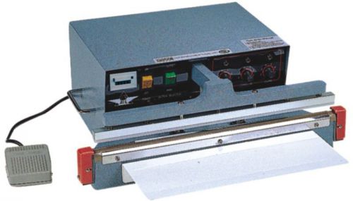 24&#034; Impulse Automatic Sealer Round Wire Heat Seal and Cut Plastic Bag Film