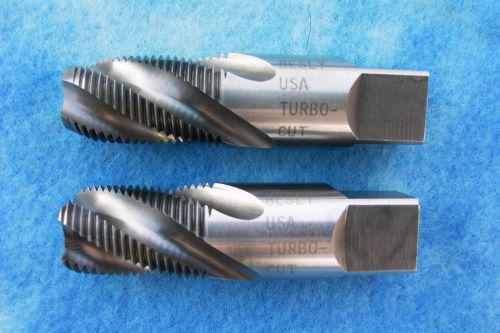 Lot of 2 besly turbo-cut npt pipe taps 3/8-18 4fl hss for sale