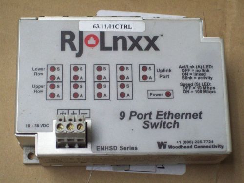 RJ-Lnxx ENHSDUR-R9 DIN Ethernet Switch 9 Port Woodhead