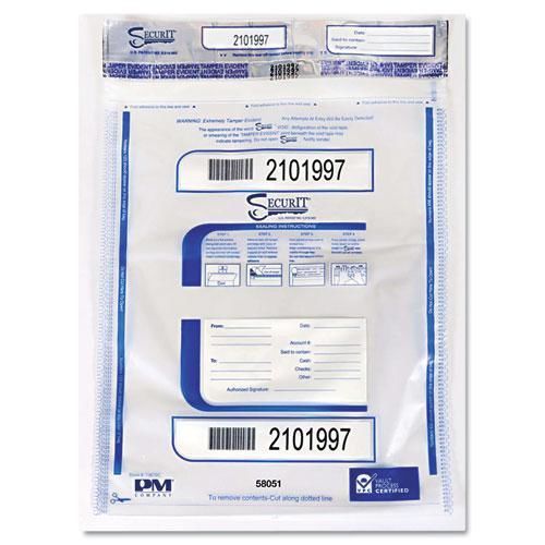 NEW PM COMPANY 58051 Triple Protection Tamper-Evident Deposit Bags, 20 x 24,