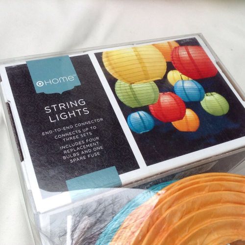 Multi-Colored Mini Paper Lantern String Lights 6in Set of 10 Chinese Japanese