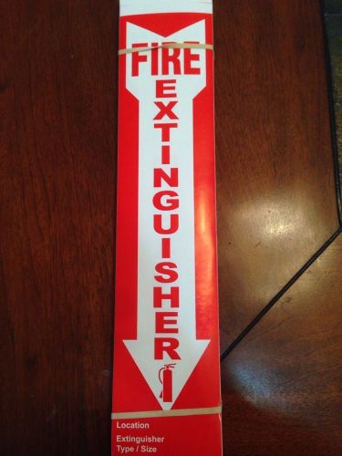 (5 Signs) FIRE EXTINGUISHER Arrow 4&#034;x18&#034; Signs, Self Adhesive Vinyl stickers