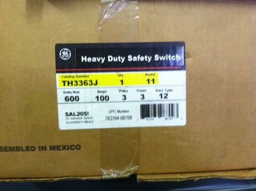 Ge th3363j heavy duty fused 3 pole 100 amp disconnect for sale