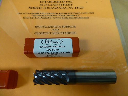 Carbide end mill 3/4&#034; diamx1-5/8&#034; fl lgth 6 flute 45dg helix tialn new usa$64.55 for sale