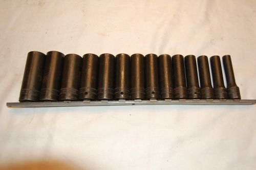 Snap-on 1/2&#034; Drive 14 Pc. Metric Deep Well socket Set 10mm to 23mm