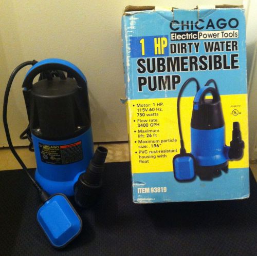 PRE OWNED CHICAGO ELECTRIC 900W 1HP Submersible DIRTY WATER PUMP MODEL 93819