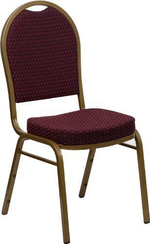Flash Furniture 4-Pack Hercules Series Dome Back Stack in Burgundy Patterned