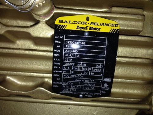 Baldor 15hp electric pump motor for sale