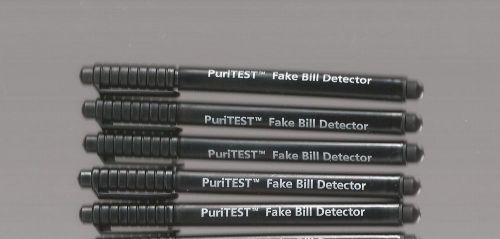 PuriTEST TM Fake Bill Detector Currency Detector Pens LOT OF 5 USA FRN NOTES
