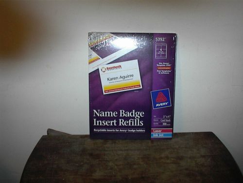 Avery Dennison 5392 Badge Label 3&#039; X 4&#034; 300 INSERTS PACK