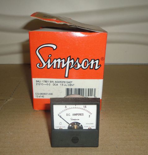 NEW SIMPSON ANALOG VOLT METER 2 AMP DC MODEL 2121 SKU 17801