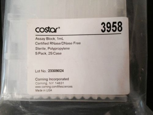 COSTAR 3958, 1ml ASSAY BLOCK POLYPROPYLENE STERILE PACK OF 5
