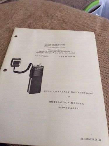 Vintage Motorola Handie Talkie Fm Two Way Radio Manual