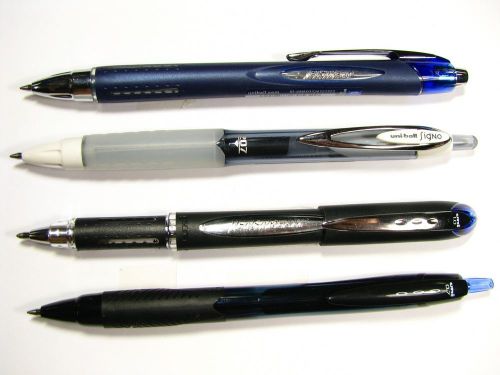 NEW 4 UNIBALL UMN-207F , SX-210 ,SXN-217, SXN-157S BLUE BLACK 0.7 -1 MM JAPAN
