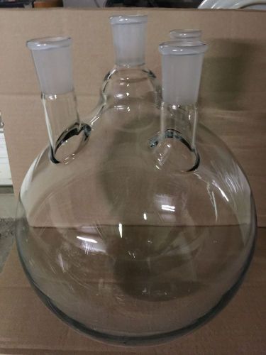 12 liter round bottom flask with 4 necks 29/42 heavy wall-More than 12 available
