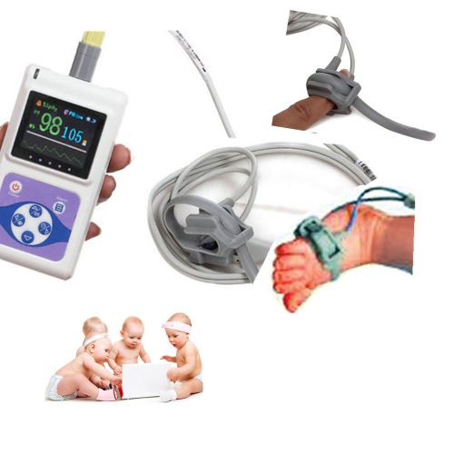 A+infant neonatal baby color handheld pulse oximeter spo2 monitor +free software for sale