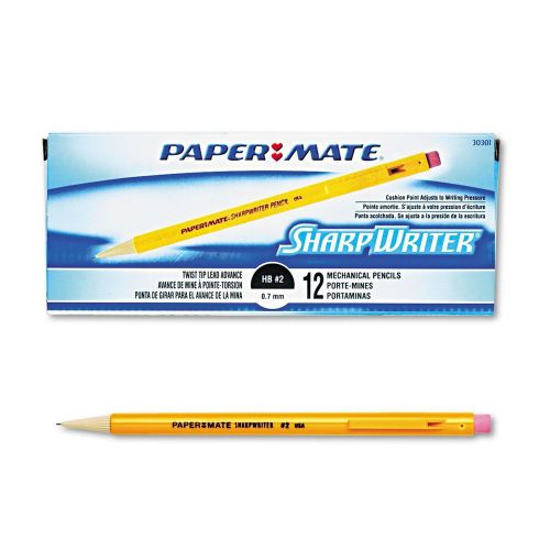 Paper Mate - Sharpwriter Mechanical Pencil, HB, 0.7 mm, Yellow Barrel - 12/2bxs