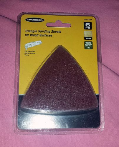 Warrior Triangle Sanding Sheets for Wood Surfaces - 6 pack #61314, 120 Grit Fine