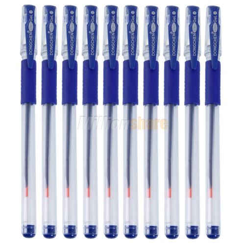 10pcs 0.5mm Gel Ballpoint Pens Blue Ink Office Stationery