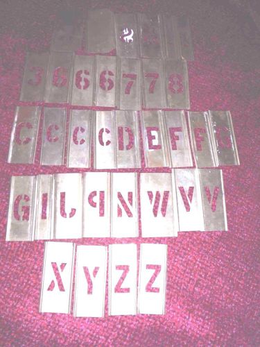 Lot of Vintage  Brass Stencils  Letters + Figures and Numbers