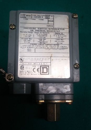 Square D  Class 9012 Type GDW-4 Pressure Switch 17-75 PSI
