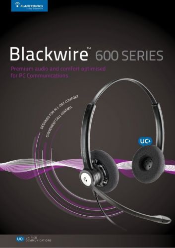Plantronics Blackwire C620-M Binaural Black Headband Headset for MicroSoft Lync