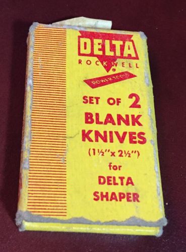 Set of 2 Unused Delta Blank Shaper Knives #1195 - Size 1&#034; x 2 1/2&#034; - Blades