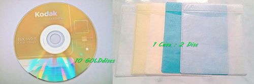 Clear Empty 10 Disc 16x 4.7GB Kodak GOLD 120 min Free 5 Case Cover x 2 CD DVD-R