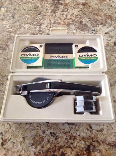 Vintage DYMO Chrome 1550 Labeling Tapewriter Kit FREE SHIP