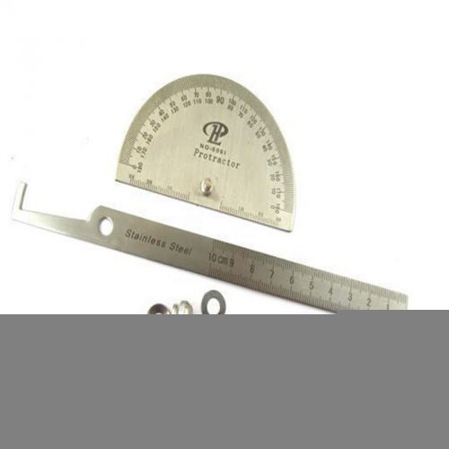 Economic Stainless Steel Round Rotary 180°Protractor Angle Ruler Measuring Tool