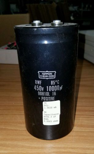 Nippon Chemi-Con Capacitor RWF 85°C 450V 10000pf 9OH1OL 16 + Positive 36 DCL