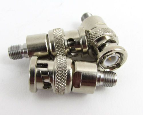 Lot of (3) Coax Connector Adapters SMA/Female to BNC/Male =NOS=
