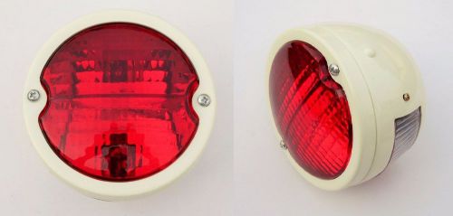 Pair Classic Round Tractor Tail Stop Light with Licence Plate window