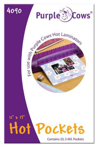 Purple Cows Hot Pockets Hot Laminating Pouches 11x17 Inches 20 Pouches Per Pa...