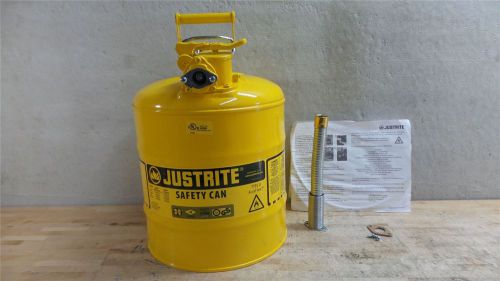 Justrite 7250230 5 Gal Cap Galvanized Steel Type II Safety Can