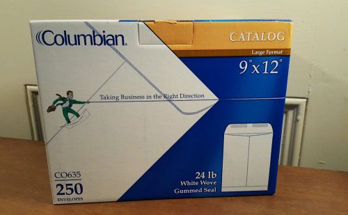 Columbian CO635 9x12-Inch Catalog White Envelopes 250 Count